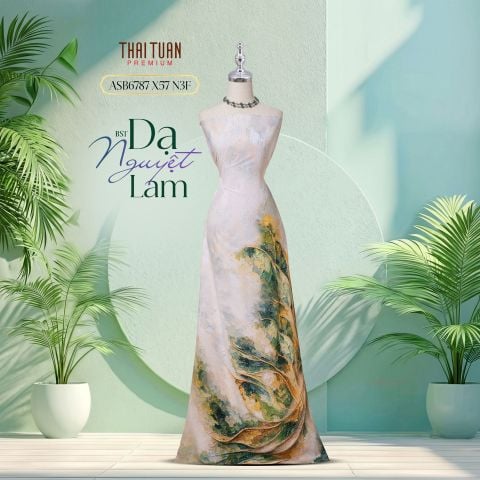 Vải Cao Cấp Dạ Nguyệt Lam Kháng Khuẩn Đính Đá 1m5x2m3 ASB6787X57N3F