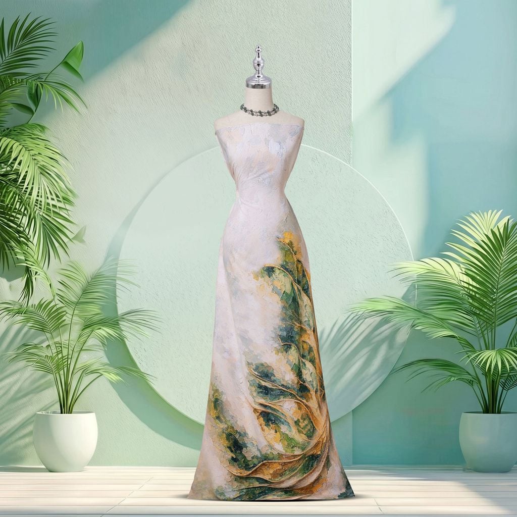 Vải Cao Cấp Dạ Nguyệt Lam Kháng Khuẩn Đính Đá 1m5x2m3 ASB6787X57N3F