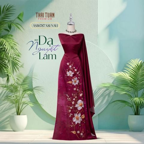 Vải Cao Cấp Dạ Nguyệt Lam Kháng Khuẩn Đính Đá 1m5x2m3 ASB6787X81NAU