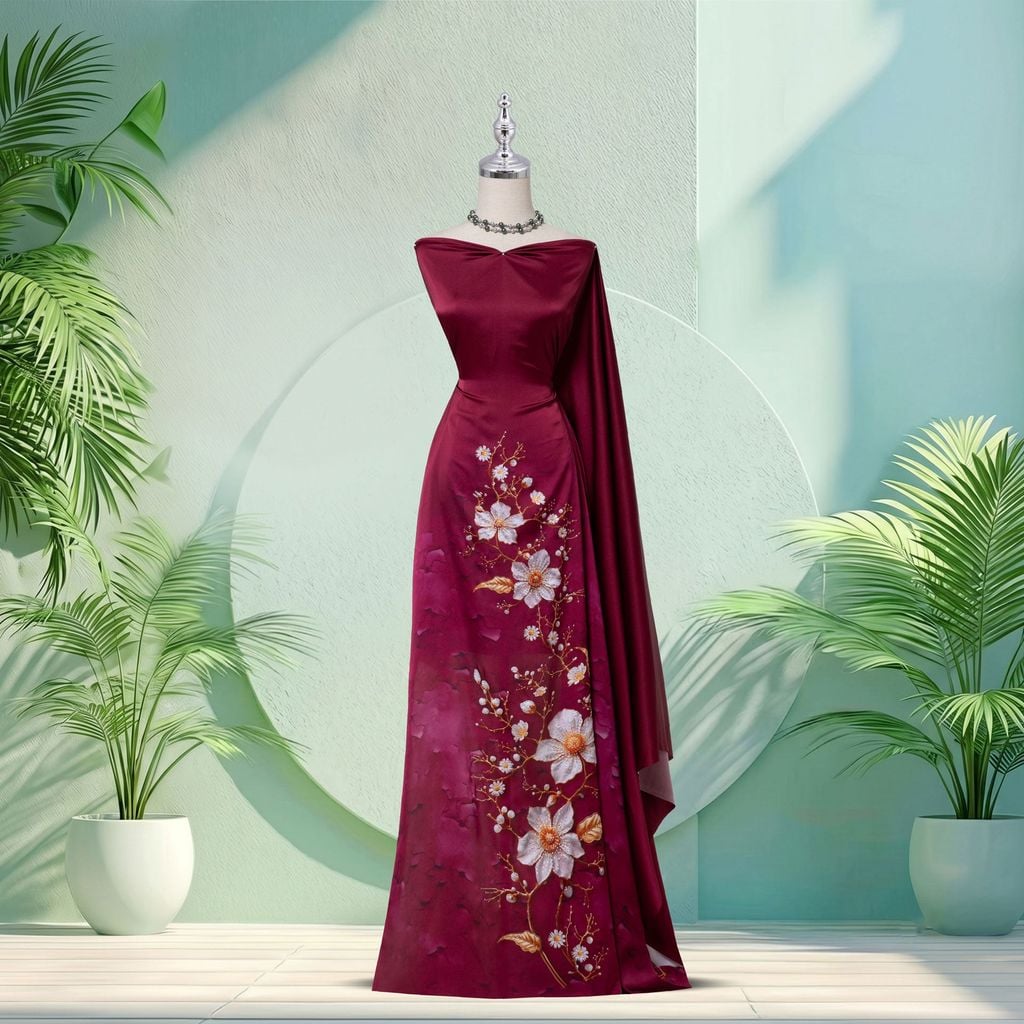 Vải Cao Cấp Dạ Nguyệt Lam Kháng Khuẩn Đính Đá 1m5x2m3 ASB6787X81NAU