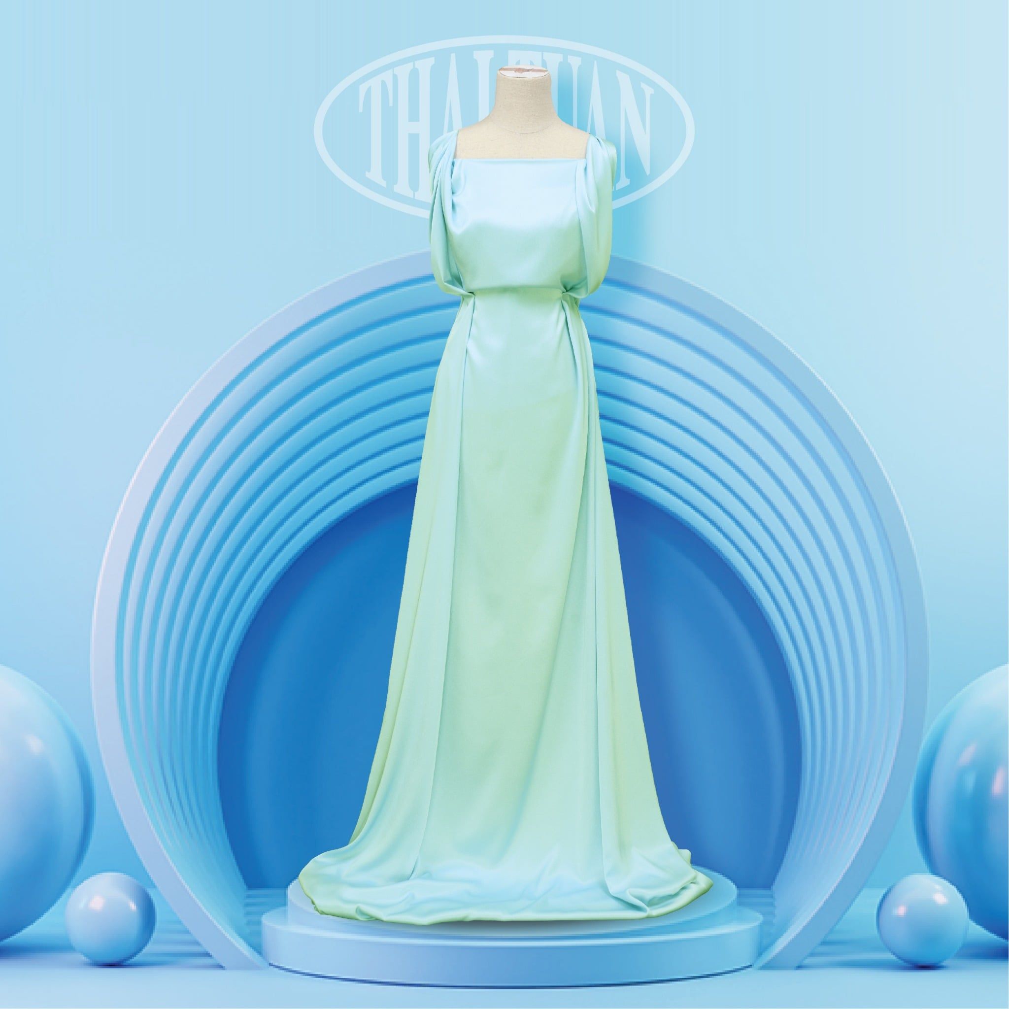 Vải Lụa Ánh Sao Trơn Xanh Khổ 1m5 x 1m2 ASBL267204