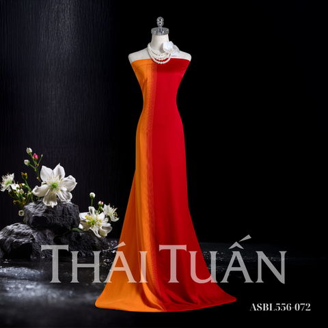 ASBL556072 Vải In Hoa Văn Cách Điệu Nhẹ Màu Đỏ 2 Ánh Khổ 1m50 Dài 3m