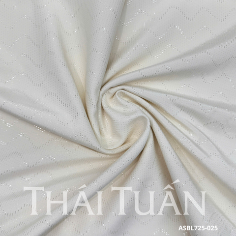 Vải Gấm Ảo Sắc Kim Tuyến Màu Trắng Ngà Co Giãn Nhẹ Khổ 1m5 x 2m ASBL725025