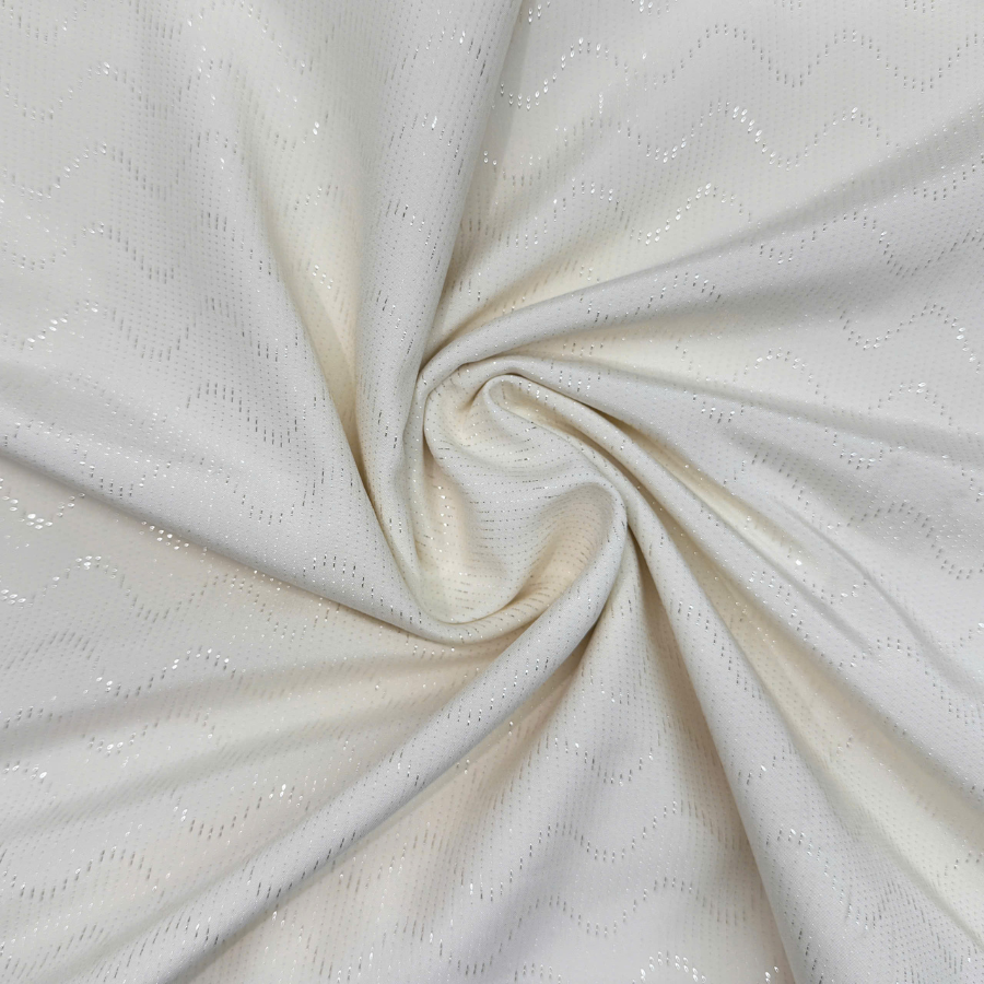 Vải Gấm Ảo Sắc Kim Tuyến Màu Trắng Ngà Co Giãn Nhẹ Khổ 1m5 x 2m ASBL725025