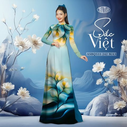 Vải Áo Dài Sắc Phương Nam Hoa Lá Kháng Khuẩn 1m50 x 2m1 ASBR533242MA5