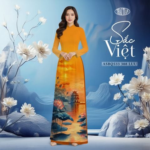 Vải Áo Dài In Sắc Phương Nam Hóa Lá Phong Cảnh Sắc Việt Khổ 1m5 x 2m3 ASBQ533308LUU