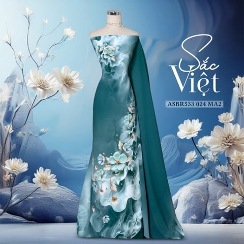 Vải Áo Dài Sắc Phương Nam Hoa Lá Kháng Khuẩn 1m50 x 2m1 ASBR533024MA2