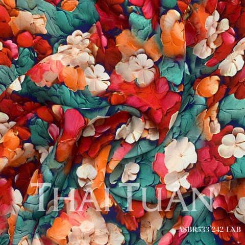 ASBR533-242-LXB Vải In Hoa Văn Đều Cao Cấp Khổ 1m5 x 2m