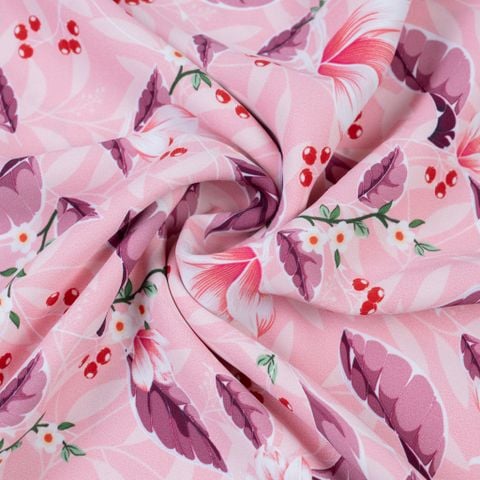 Vải In Bông Đều Kháng Khuẩn Họa Tiết Đỏ Cam Khổ 1m50 x 2m ASBR533506DYC