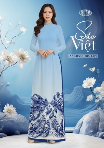 ASBQ533005LUY Vải Áo Dài In Sắc Việt Khổ 1m5 x 2m3