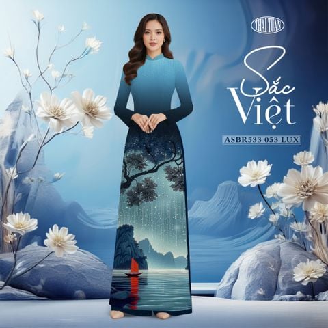 Vải Áo Dài In Sắc Phương Nam Phong Cảnh Sắc Việt Khổ 1m5 x 2m3 ASBR533053LUX