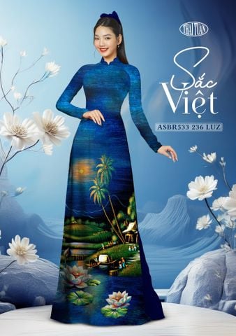 ASBR533236LUZ Vải Áo Dài In Sắc Việt Khổ 1m5 x 2m3