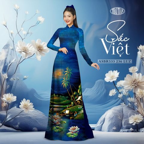 Vải Áo Dài In Sắc Phương Nam Phong Cảnh Sắc Việt Khổ 1m5 x 2m3 ASBR533236LUZ