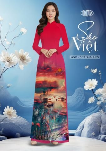 ASBR533546LUS Vải Áo Dài In Sắc Việt Khổ 1m5 x 2m3
