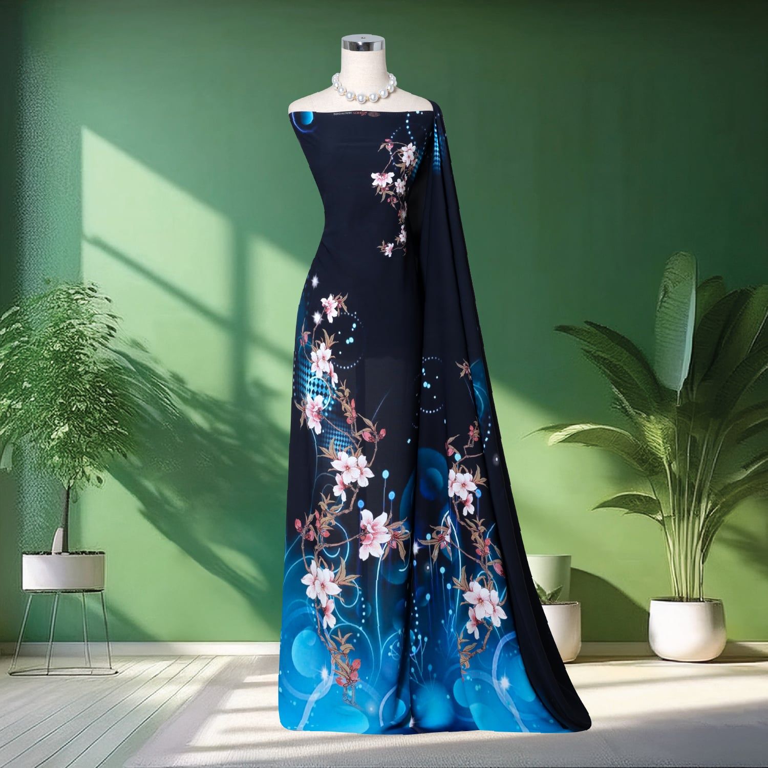 Vải In Sắc Phương Nam Hoa Lá Kháng Khuẩn 1m5 x 2m1 ASBR577040C3G