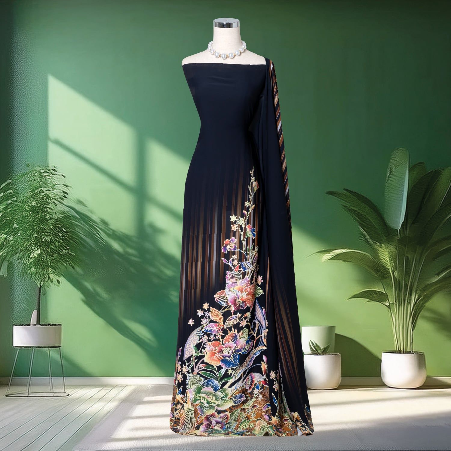 Vải In Sắc Phương Nam Hoa Lá Kháng Khuẩn 1m5 x 2m1 ASBR577040C4M