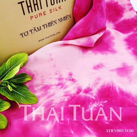 Vải Tơ Tằm Lam Sắc Màu Hồng Khổ 1m15 x 2m5 ATRN003W06