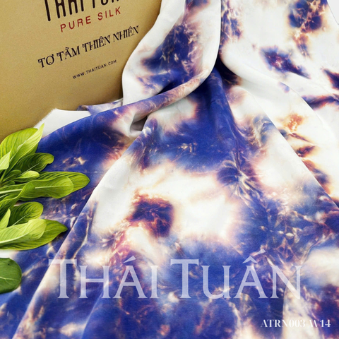 Vải Tơ Tằm Lam Sắc Màu Tím Khổ 1m15 x 2m5 ATRN003W14