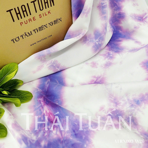 Vải Tơ Tằm Lam Sắc Màu Tím Nhạt Khổ 1m15 x 2m5 ATRN003W26