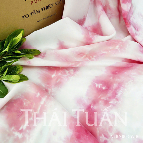 Vải Tơ Tằm Lam Sắc Màu Hồng Nhạt Khổ 1m15 x 2m5 ATRN003W46