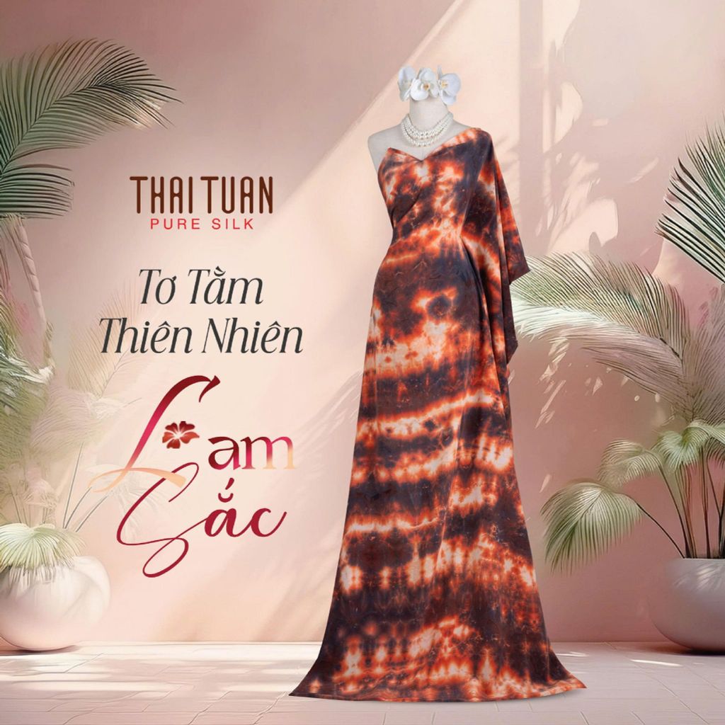 Vải Tơ Tằm Lam Sắc Màu Hoàng Hôn Khổ 1m15 x 2m5 ATRN003W07