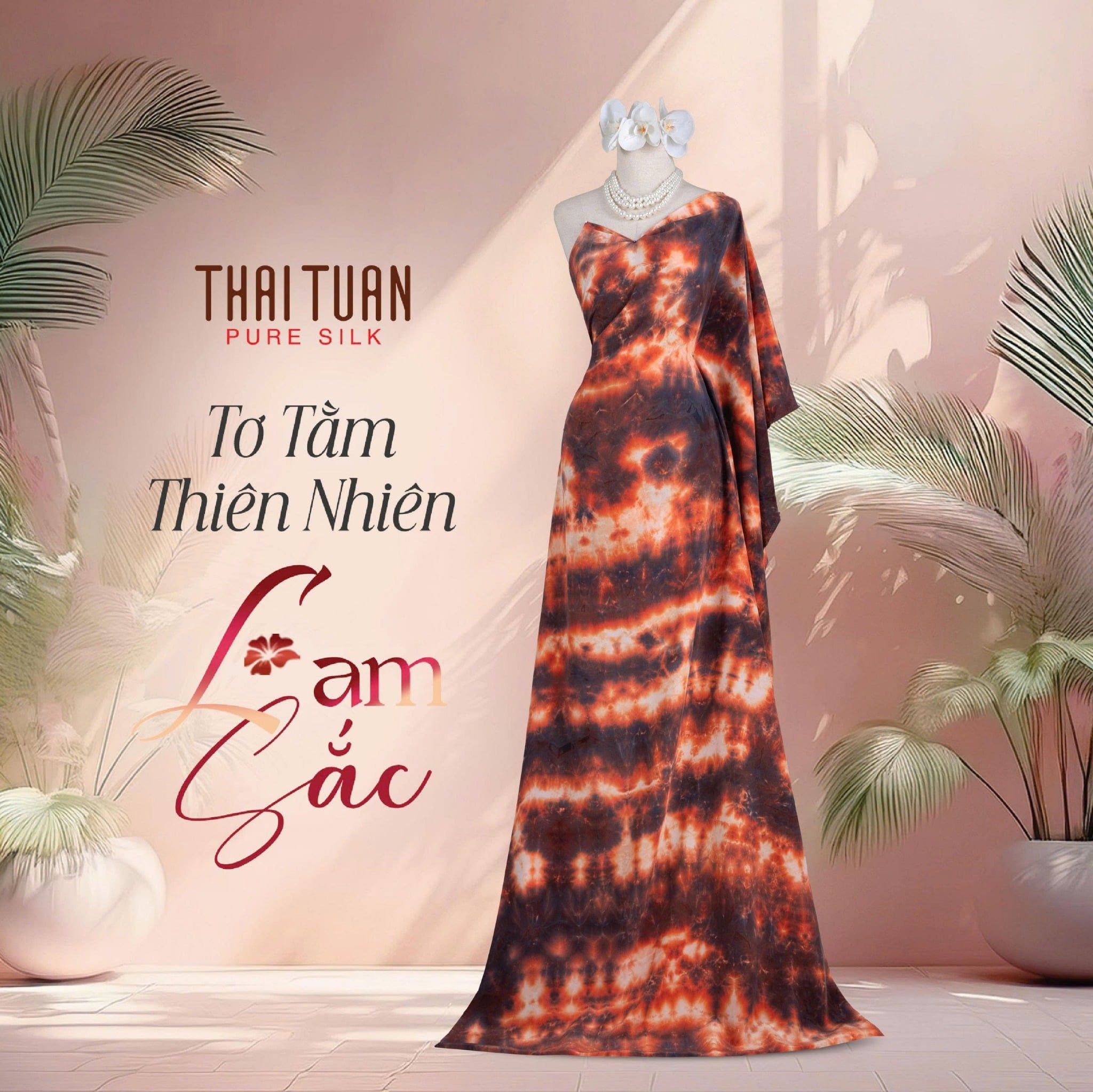 Vải Tơ Tằm Lam Sắc Màu Hoàng Hôn Khổ 1m15 x 2m5 ATRN003W07