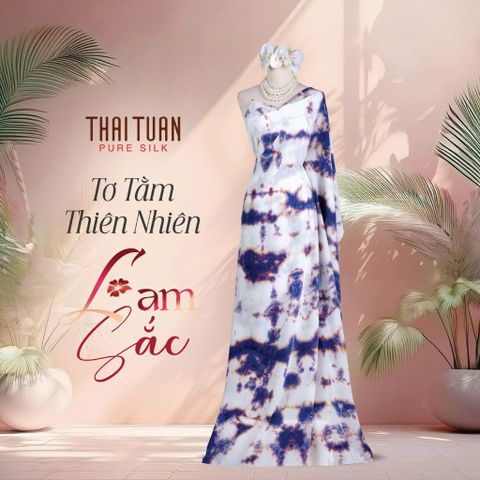 Vải Tơ Tằm Lam Sắc Màu Tím Khổ 1m15 x 2m5 ATRN003W14