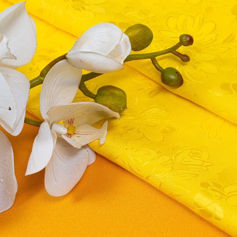 ATTN56202B Vải Tơ Tằm Hải Đường Màu Vàng Khổ 1m15 x Dài 2m5