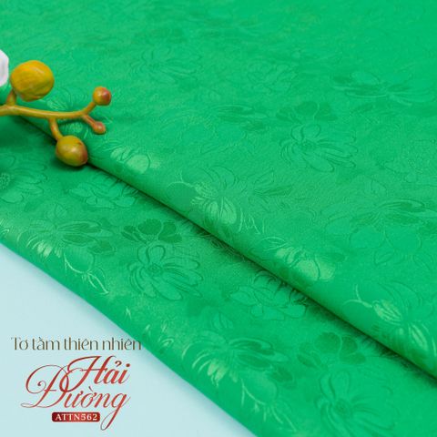 Vải Tơ Tằm Hải Đường Màu Xanh Lá Khổ 1m15 x Dài 2m5 ATTN56217A
