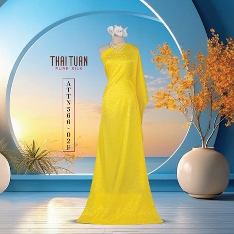 Vải Tơ Tằm Cao Cấp Hoa Lá Màu Tím Khổ 1m15 x Dài 3m5 ATTN56602F