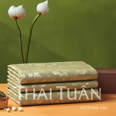 ATTN568 Vải Tơ Tằm Thượng Hạng Họa Tiết Hoa Thảo Mộc 1m15 x 3m