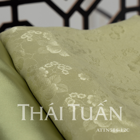 ATTN568 Vải Tơ Tằm Thượng Hạng Họa Tiết Hoa Thảo Mộc 1m15 x 3m