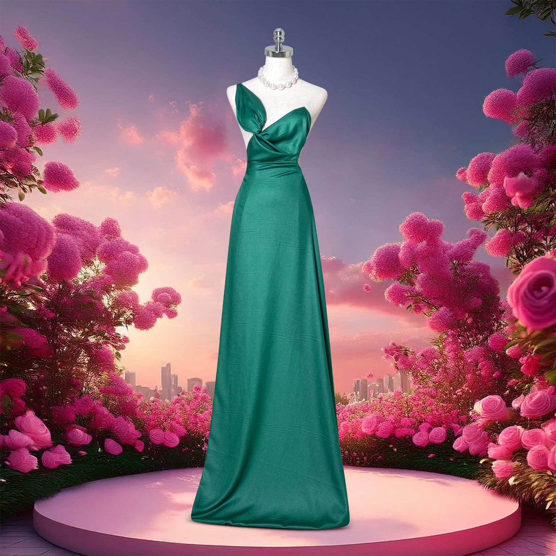 BRRN001557 Vải Trơn Ánh Diamond Màu Xanh Khổ 1m15 x 2m5