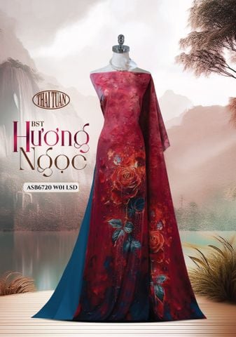 ASB6720W01LSD Vải Áo Dài Satin Hương Thơm Đính Đá Khổ 1m50 x Dài 2m3