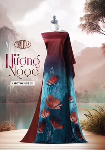 ASB6720W02LSI Vải Áo Dài Satin Hương Thơm Đính Đá Khổ 1m50 x Dài 2m3