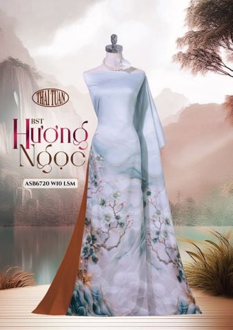 ASB6720W10LSM Vải Áo Dài Satin Hương Thơm Đính Đá Khổ 1m50 x Dài 2m3