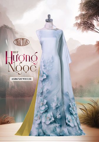 ASB6720W11LSE Vải Áo Dài Satin Hương Thơm Đính Đá Khổ 1m50 x Dài 2m3