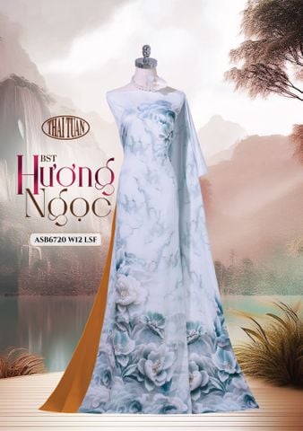 ASB6720W12LSF Vải Áo Dài Satin Hương Thơm Đính Đá Khổ 1m50 x Dài 2m3