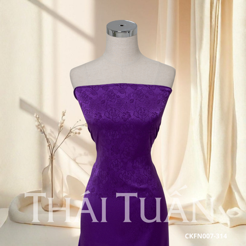 Vải Gấm Lụa Thêu Màu Tím Khổ 1m15 x 2m5 CKFN007314