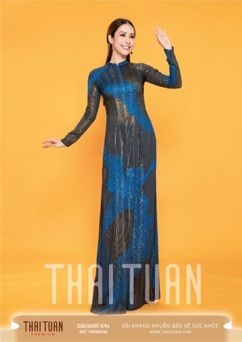 DQU6005K94 Vải Áo Dài Kim Tuyến Đính Đá Cao Cấp Khổ 1m50 x Dài 2m3