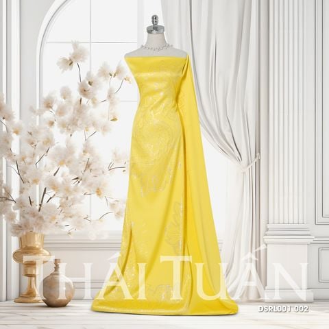 Vải Gấm Như Ý Cao Cấp Chuyên Biệt Màu Vàng Sáng Khổ 1m50 x 2m3 DSSL001002