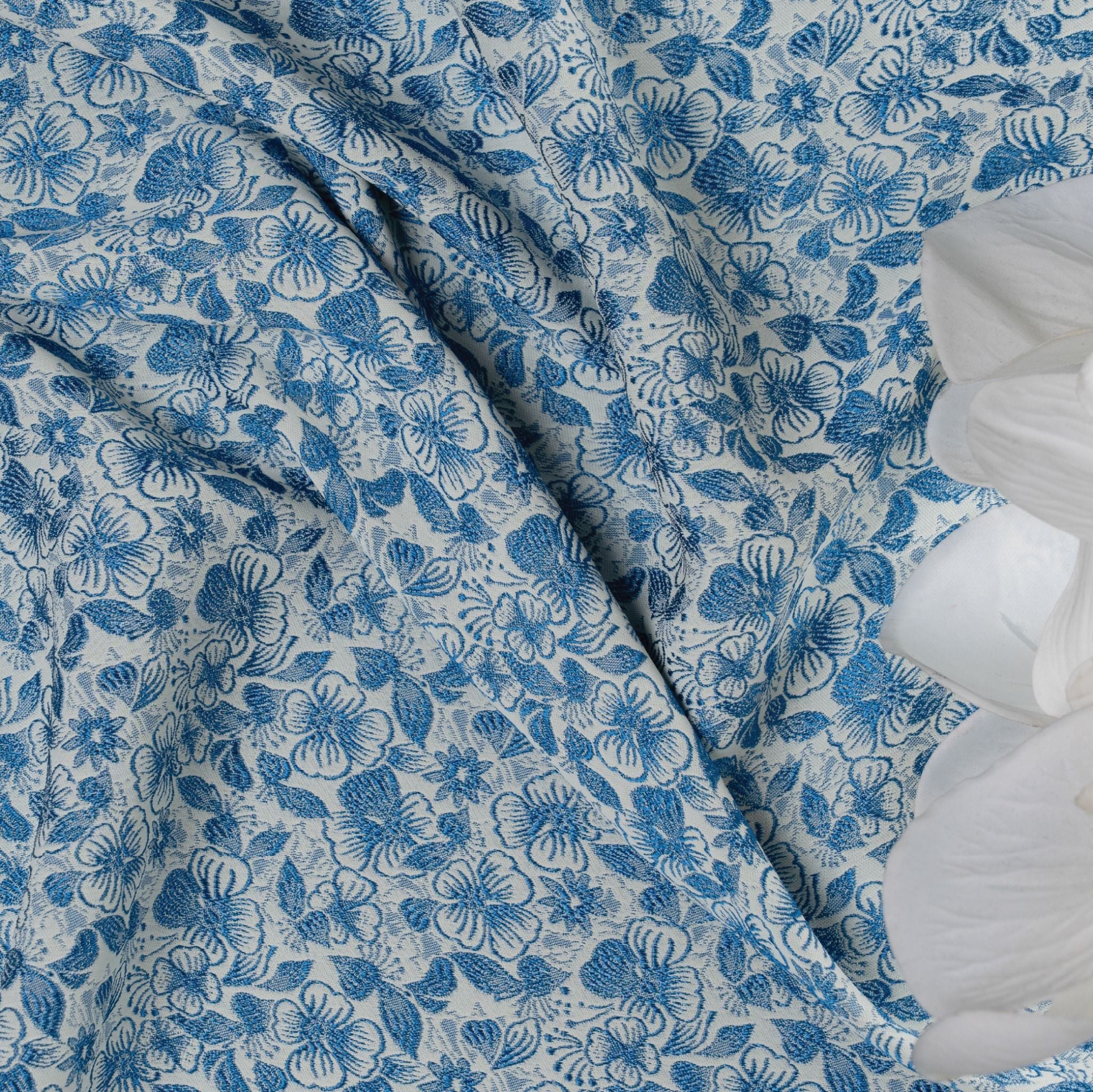 Vải Gấm Hồng Mai Màu Xanh Khổ 1m15 x 2m5 DVLN010036