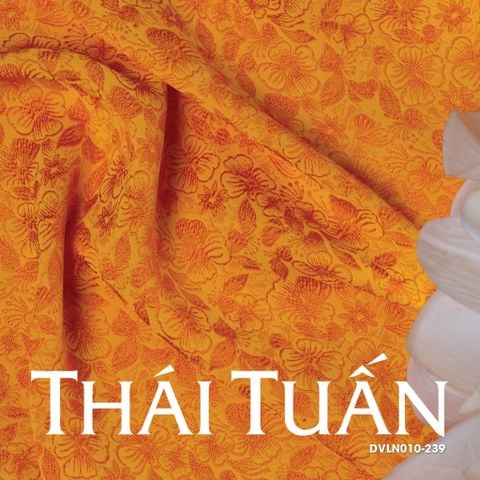 Vải Gấm Hồng Mai Màu Cam Khổ 1m15 x 2m5 DVLN010239