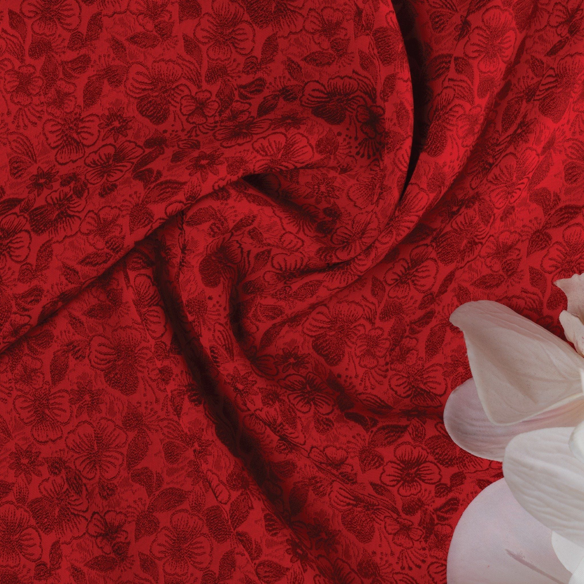 Vải Gấm Hồng Mai Màu Đỏ Khổ 1m15 x 2m5 DVLN010241