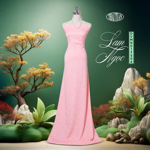 Vải Gấm Lam Ngọc Màu Hồng Khổ 1m15 x 2m5 DVMN012506