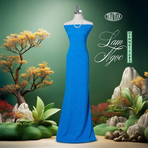 Vải Gấm Lam Ngọc Màu Xanh Khổ 1m15 x 2m5 DVMN012083