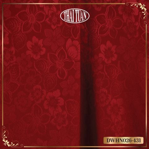 DWHN026431 Vải Gấm Phù Điêu Màu Đỏ Khổ 1m15 x 2m5