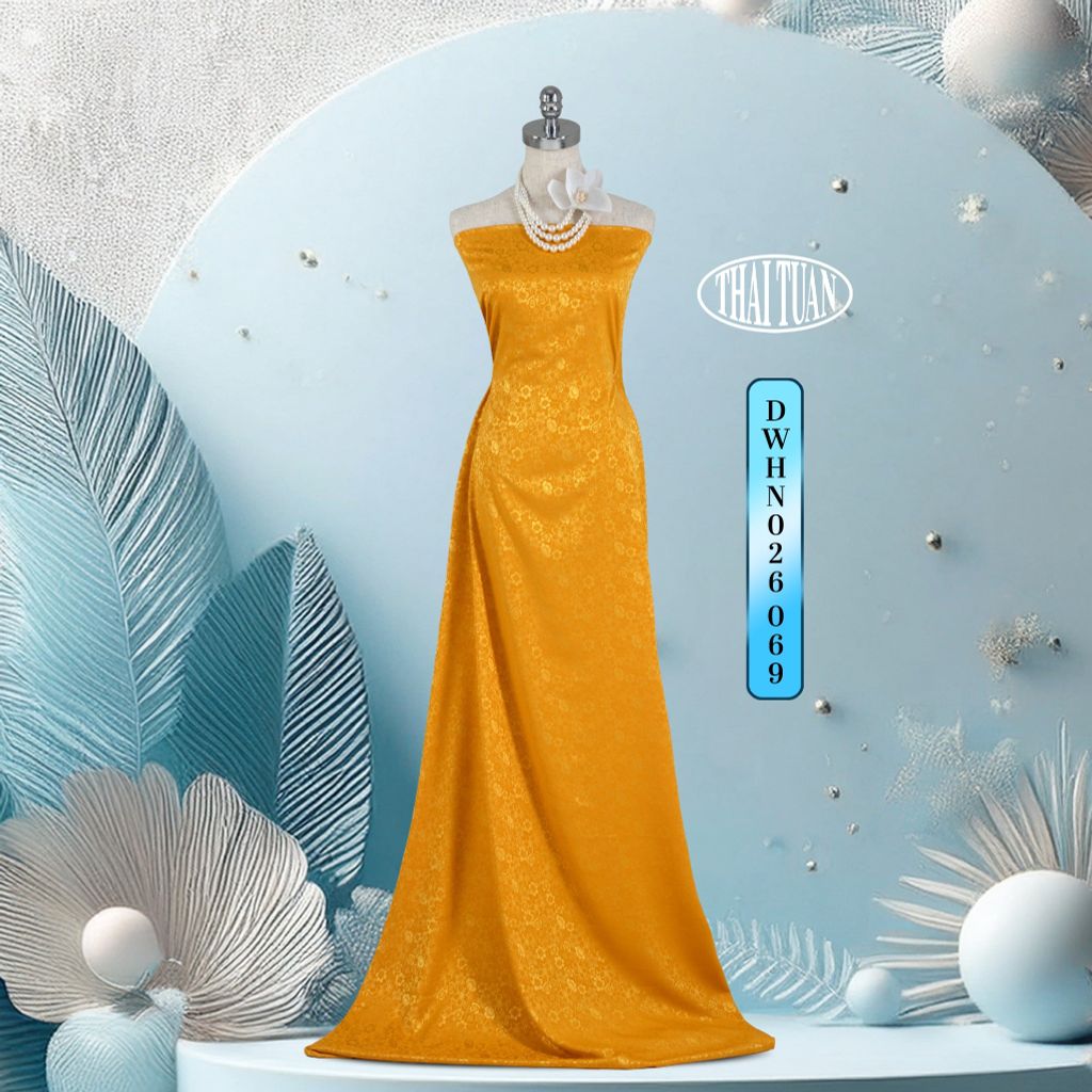 Vải Gấm Phù Điêu Màu Vàng Khổ 1m15 x 2m5 DWHN026069