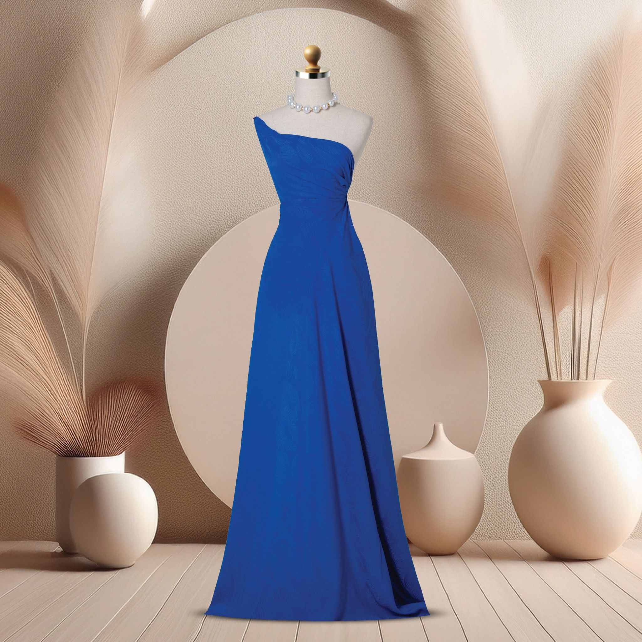 Vải Gấm Thu Phong Co Giãn Màu Xanh Dương Khổ 1m15 x 2m5 DWPN001036