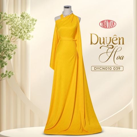 DYCN010-039 Gấm Duyên Hoa Màu Màu Vàng Khổ 1m15 x 2m5